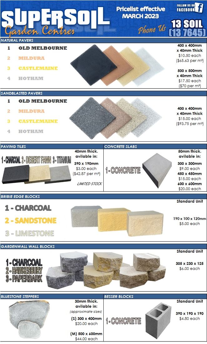 pavers pricelist